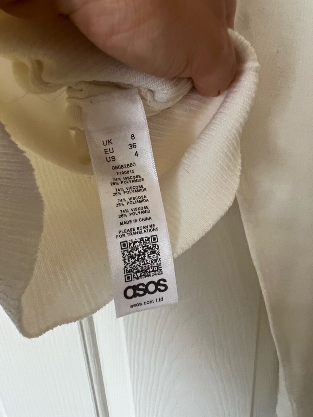 ASOS White Scoop-Neck Ribbed Long-Sleeve Top - Picture 4 of 6